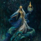 Surrealist Portrait of a Queen, Princess, and Deer