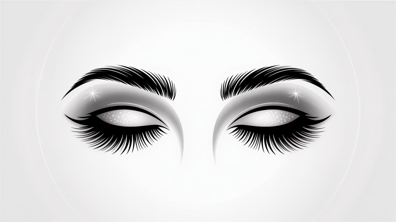 Stylized Closed Eyes with Dramatic Makeup Details