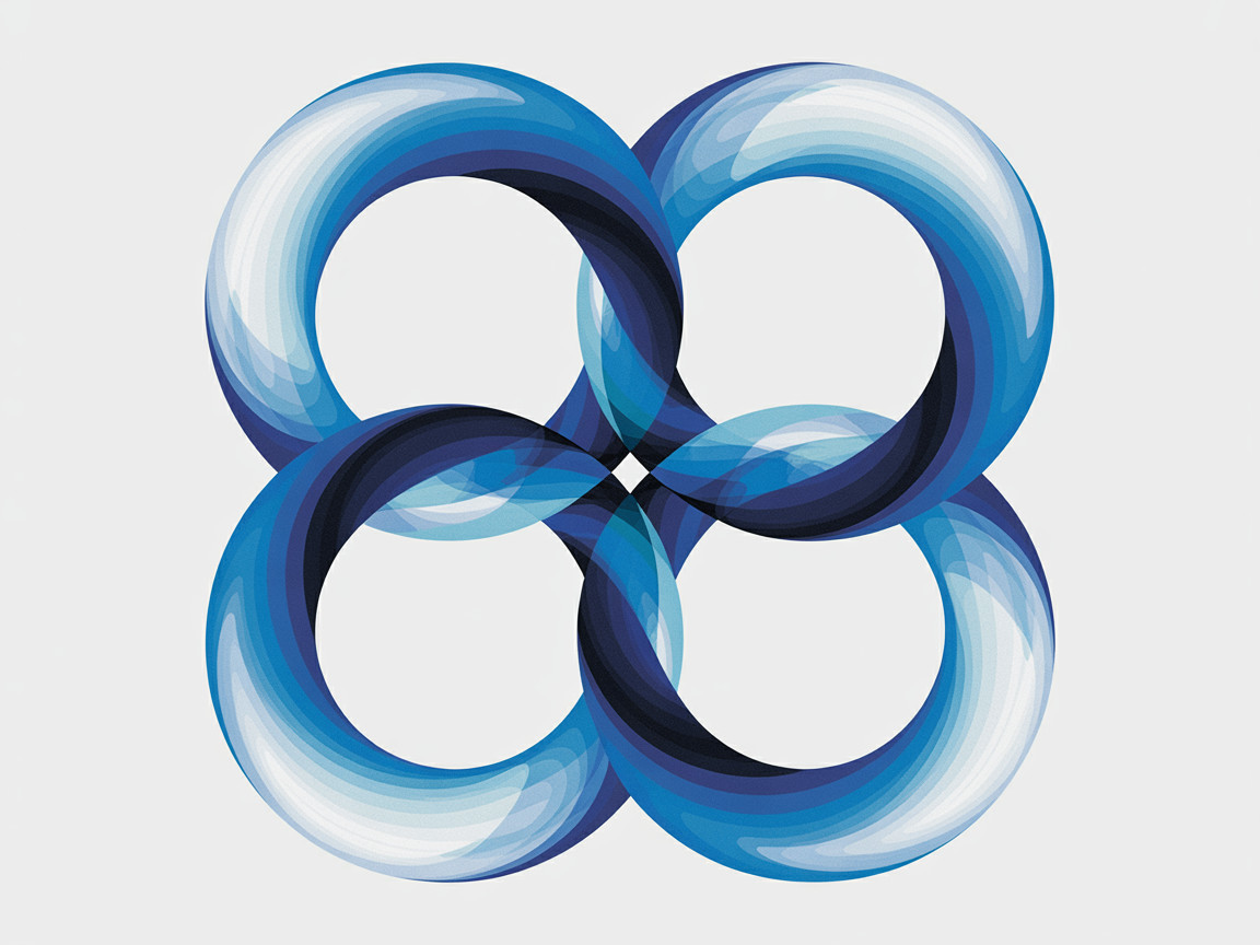 Abstract Design of Interlocking Blue Rings
