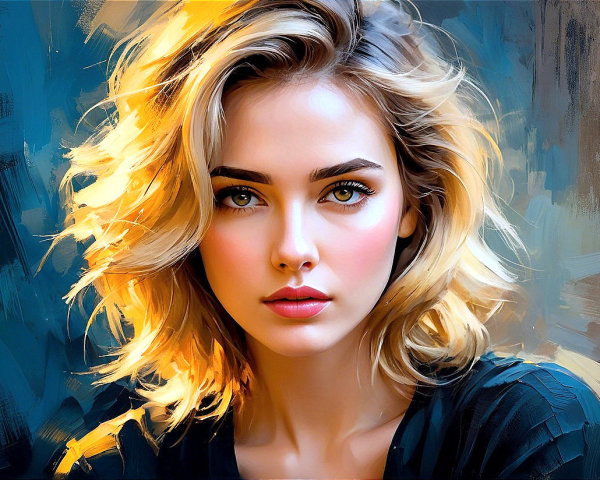 Portrait of a Young Woman with Tousled Blonde Hair