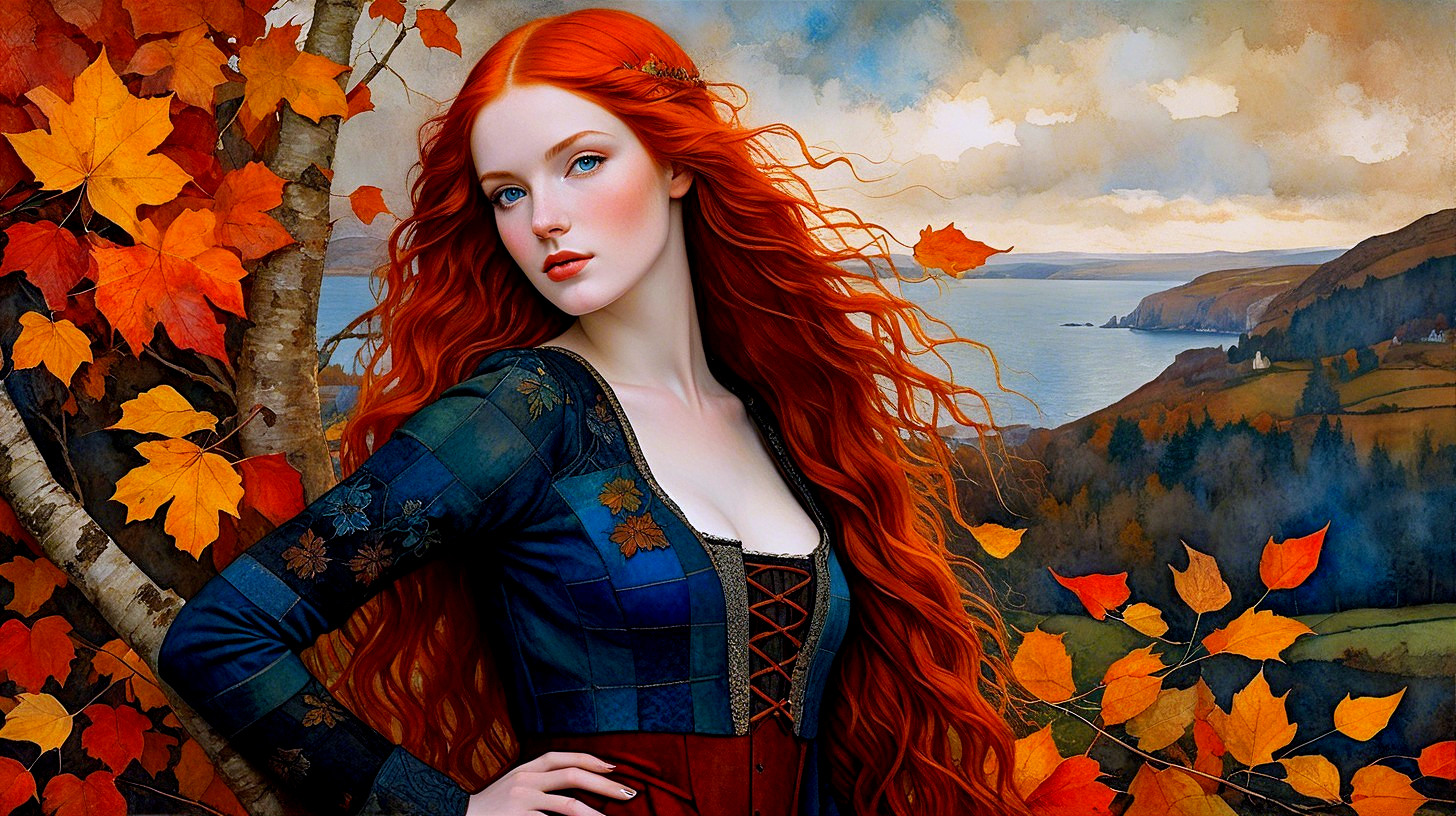Artistic Portrait of a Young Woman with Red Hair