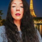 Portrait of a Young Woman in Paris at Night