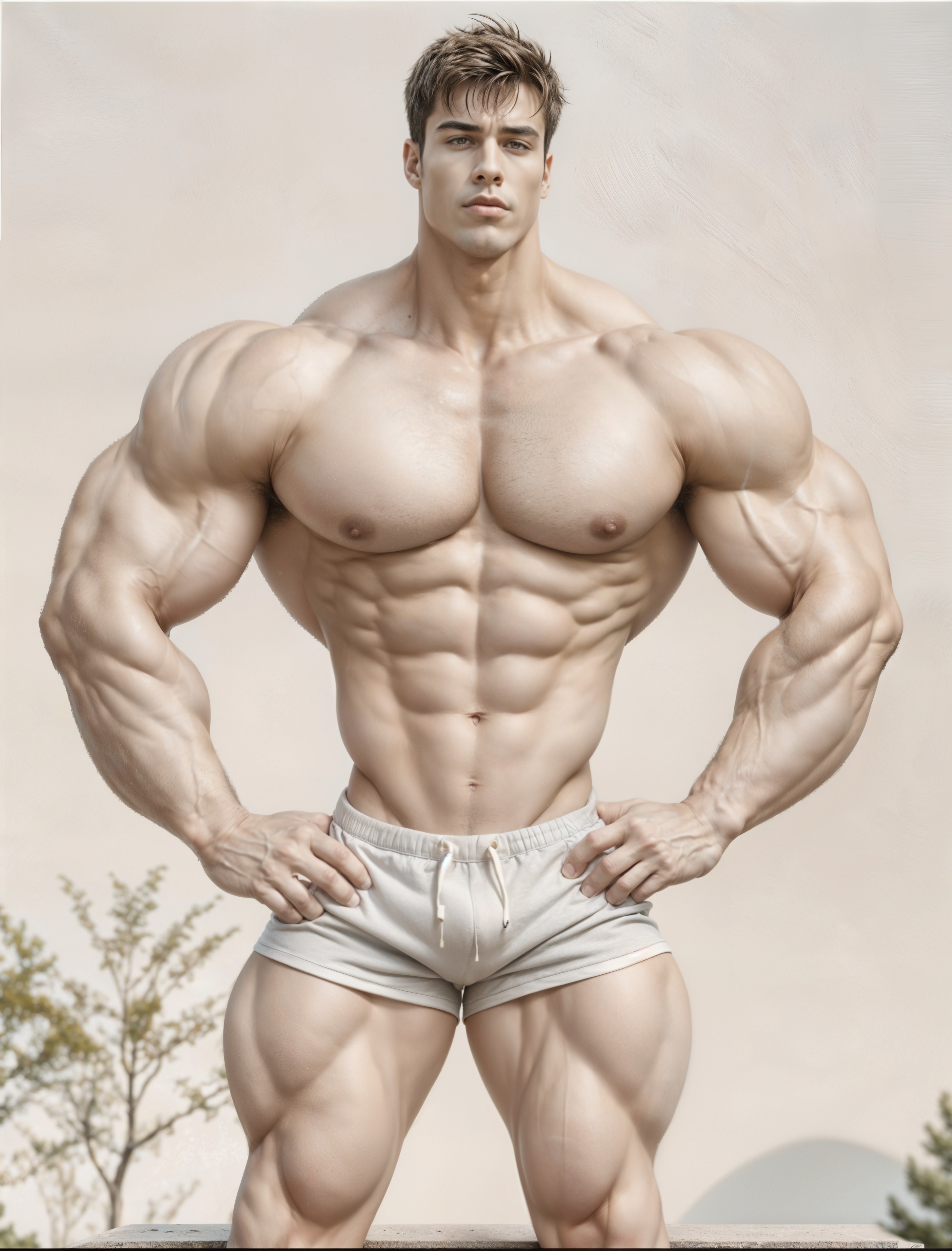 Muscular Man Showcasing Impressive Physique and Strength