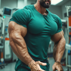 Muscular Individual Posing in a Gym Environment