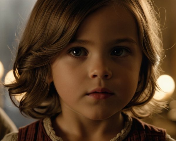 Close-Up Portrait of a Child with Expressive Features
