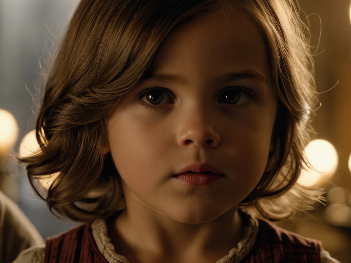 Close-Up Portrait of a Child with Expressive Features