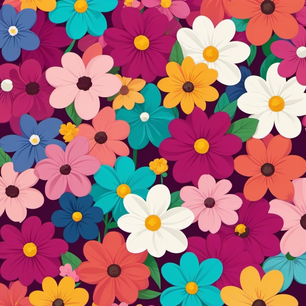 Vibrant Floral Pattern with Colorful Blooms