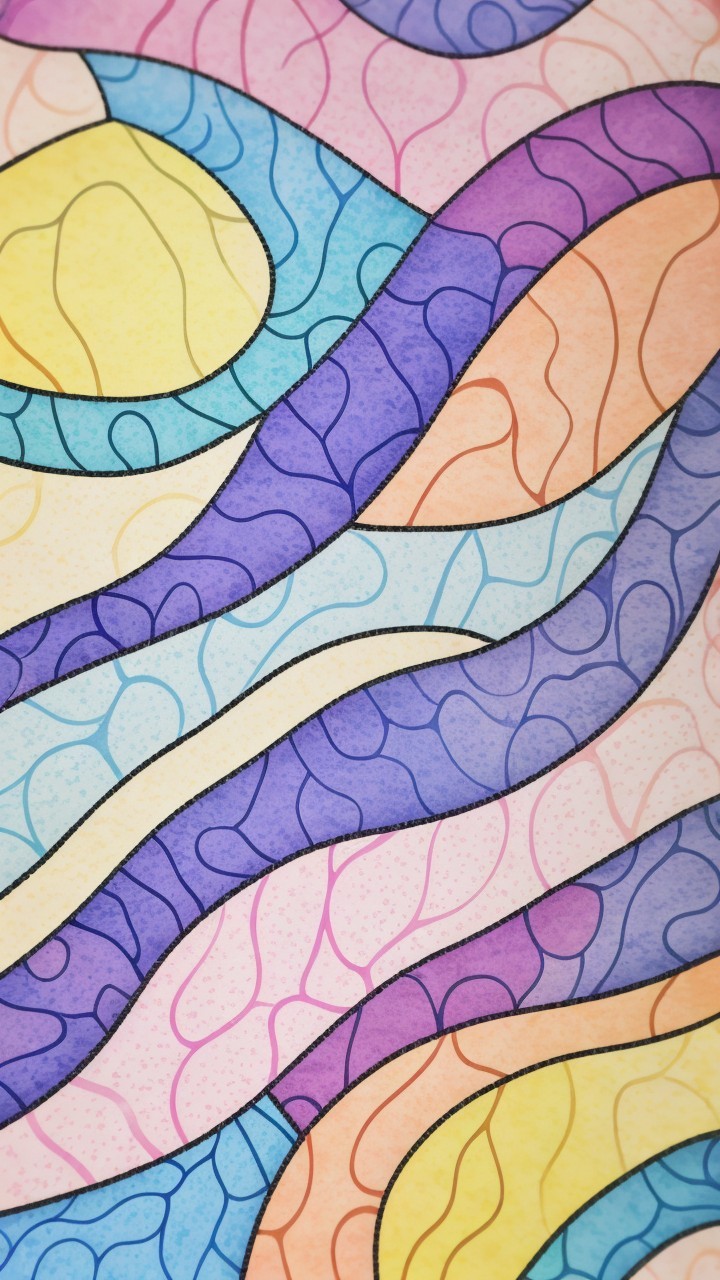 Vibrant Abstract Design with Flowing Colorful Shapes