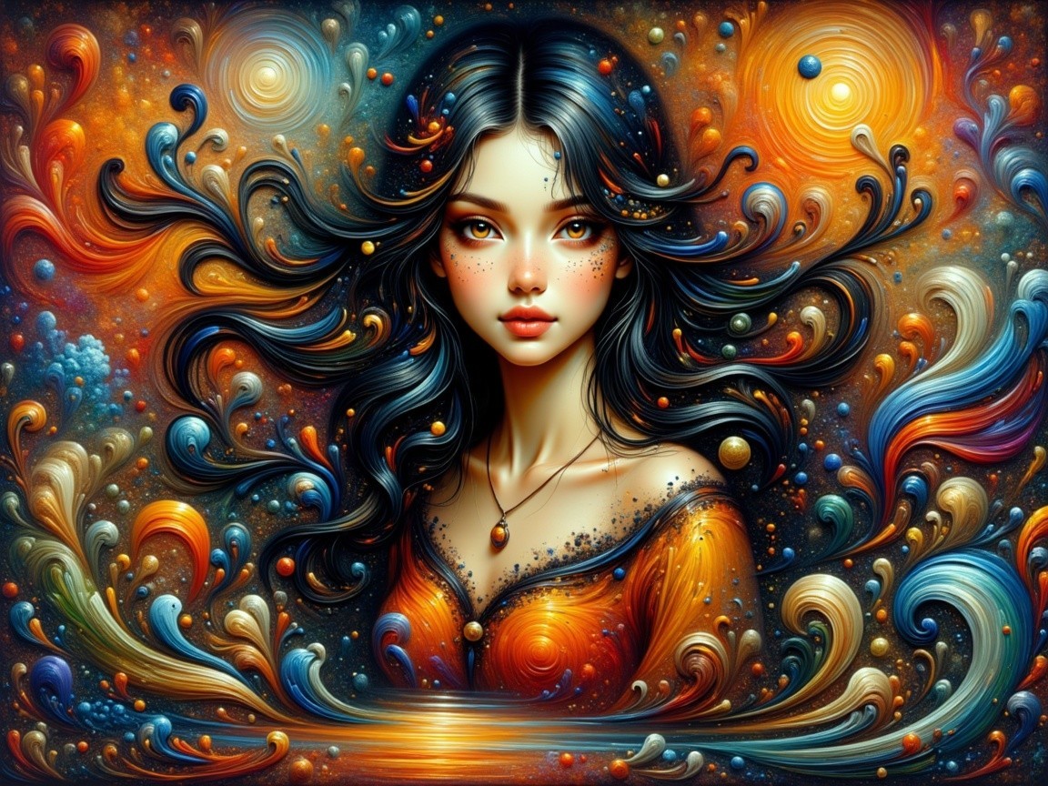 Celestial Beauty: A Colorful Portrait
