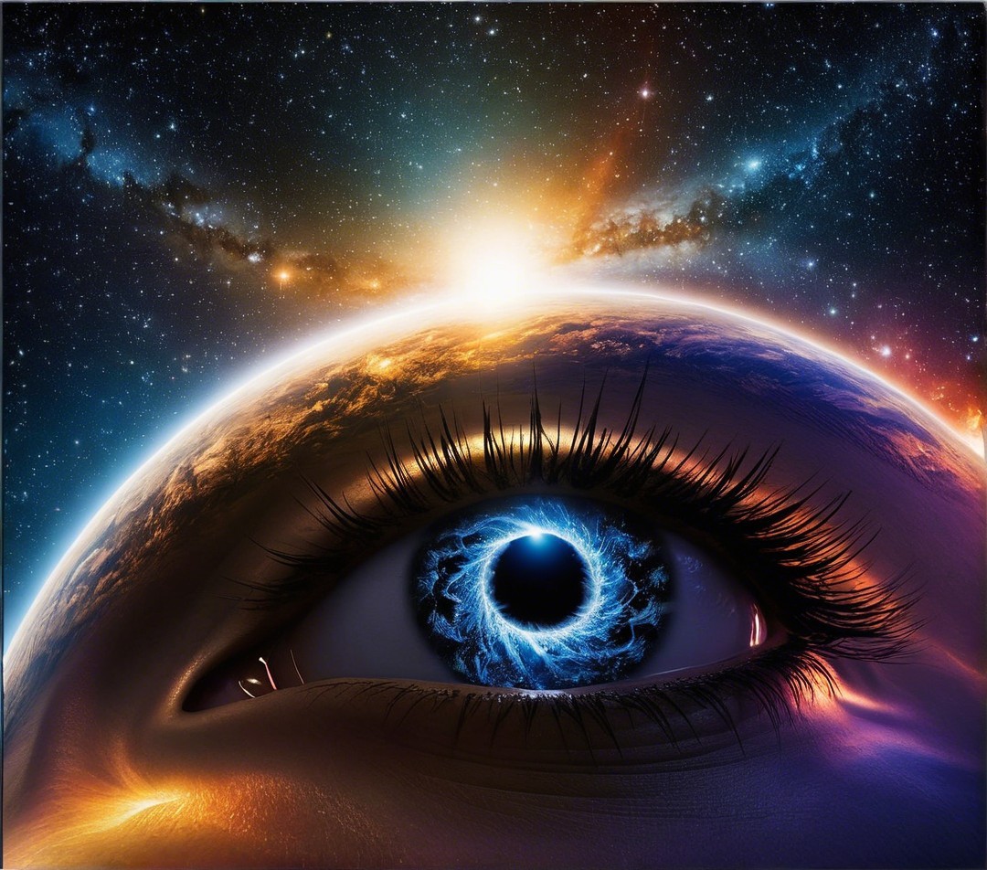 Cosmic Eye Surrounded by Galaxies and Stars