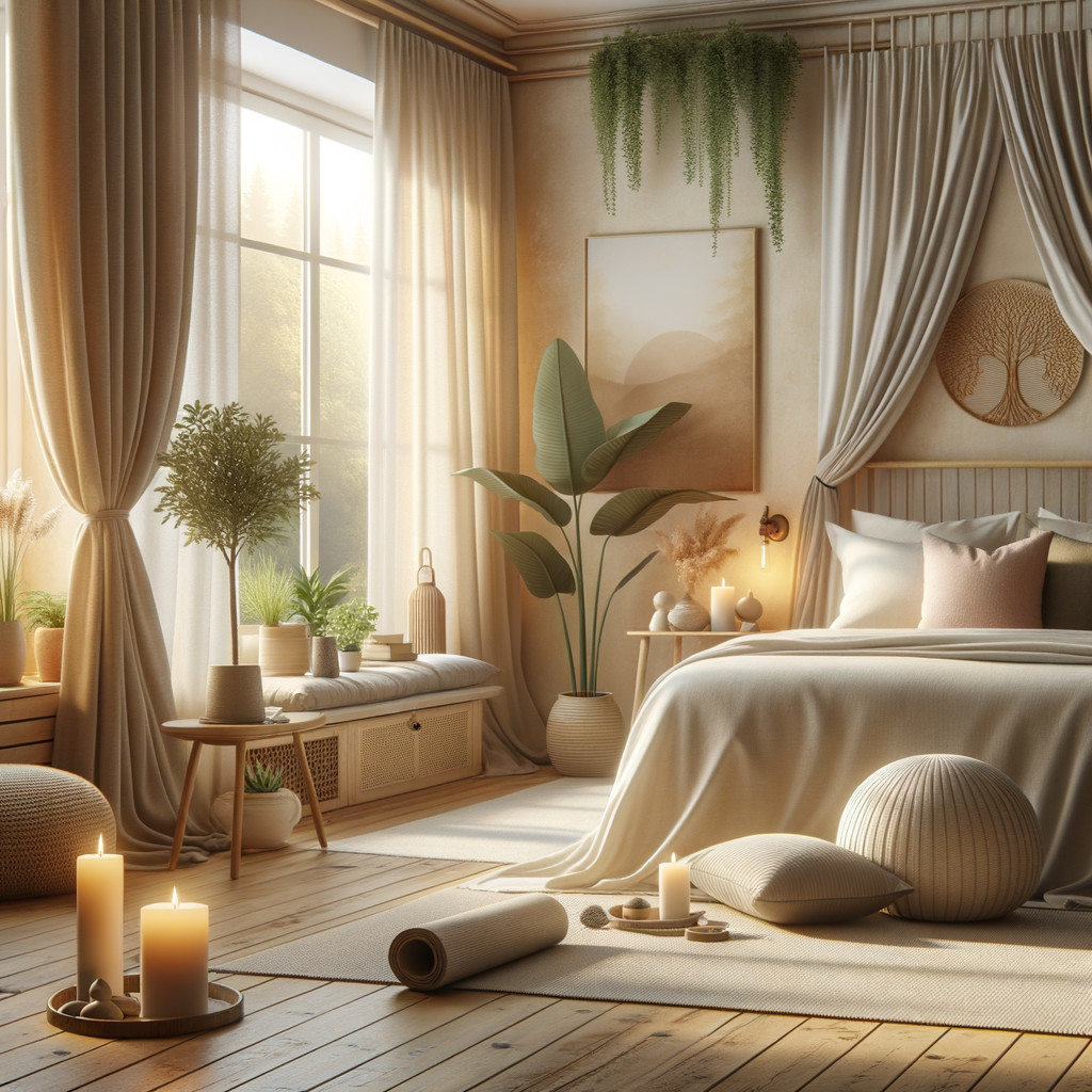 Serene Bedroom with Natural Light and Cozy Decor