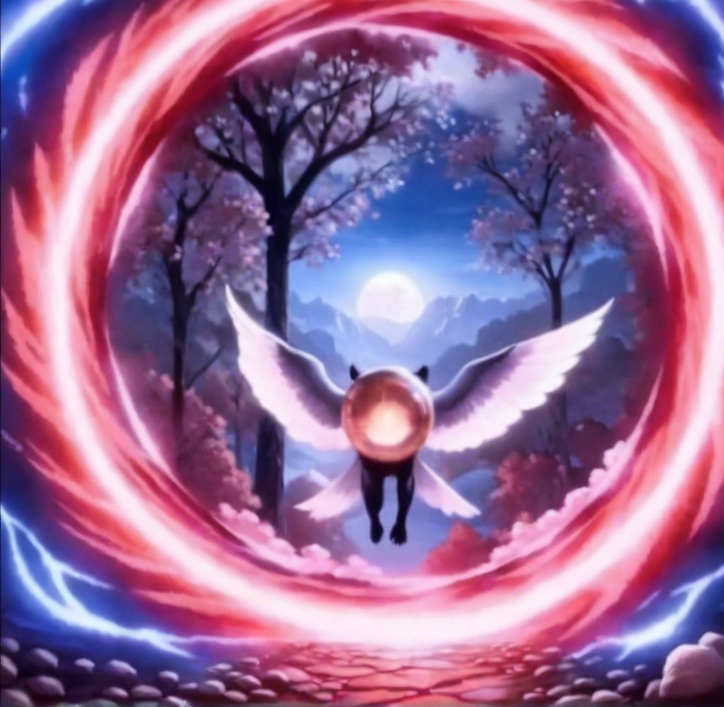Mystical Portal Surrounded by Vibrant Energy and Nature