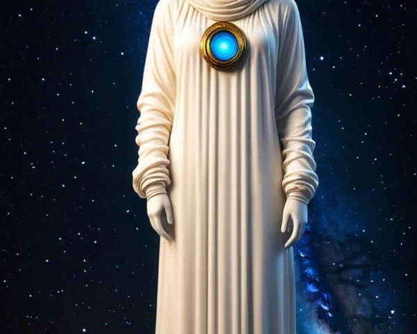 Humanoid Alien Figure in Deep Space Setting