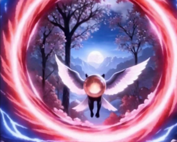 Mystical Portal Surrounded by Vibrant Energy and Nature