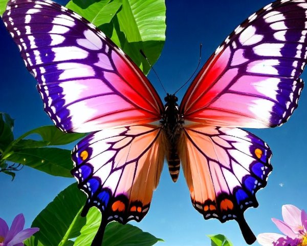 Vibrant Butterfly with Colorful Wings in Natural Setting