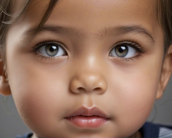 Close-up Portrait of a Young Child with Expressive Eyes