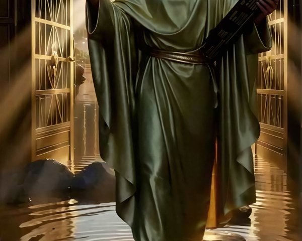 Full Body Portrait of Jesus Christ Walking on Water