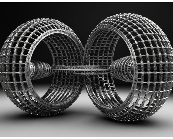 Intricate 3D Structure with Geometric Patterns and Textures