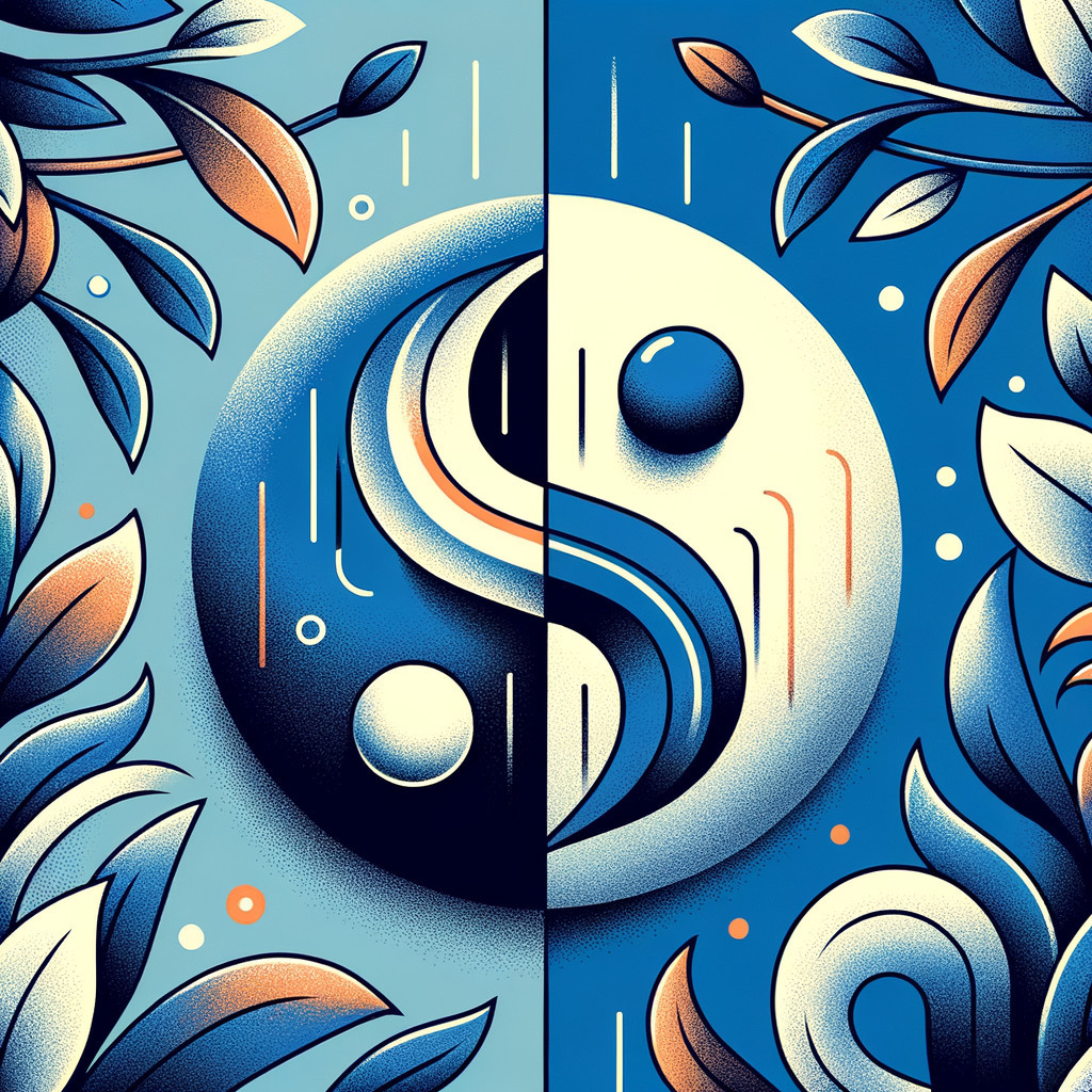Intricate Yin Yang Symbol Surrounded by Vibrant Leaves
