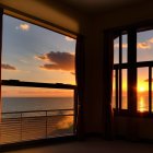 Tranquil Room with Ocean Sunset and Elegant Decor