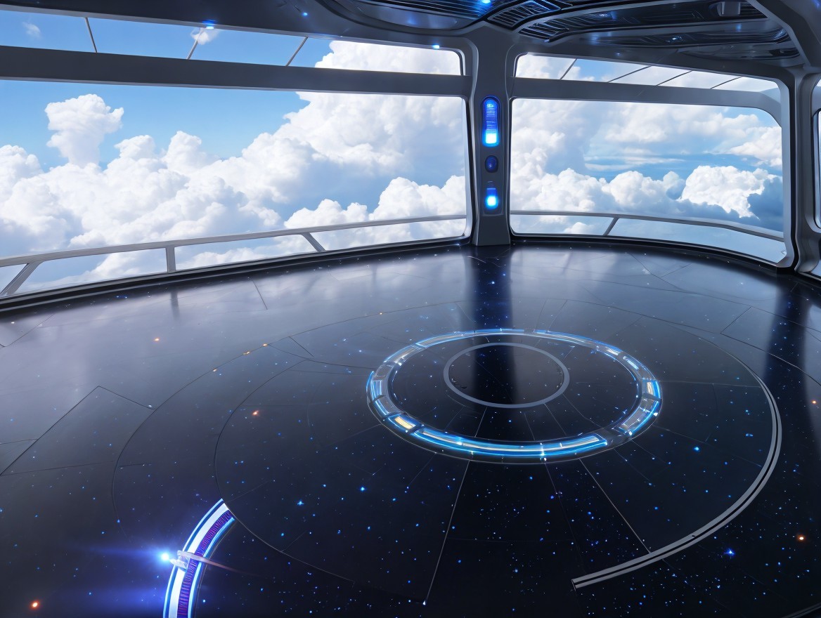 Futuristic Minimalistic Spaceship Interior Design