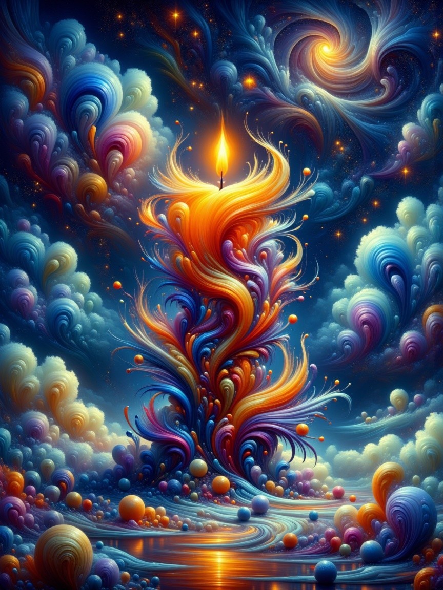 Vibrant Swirling Formation in a Serene Landscape