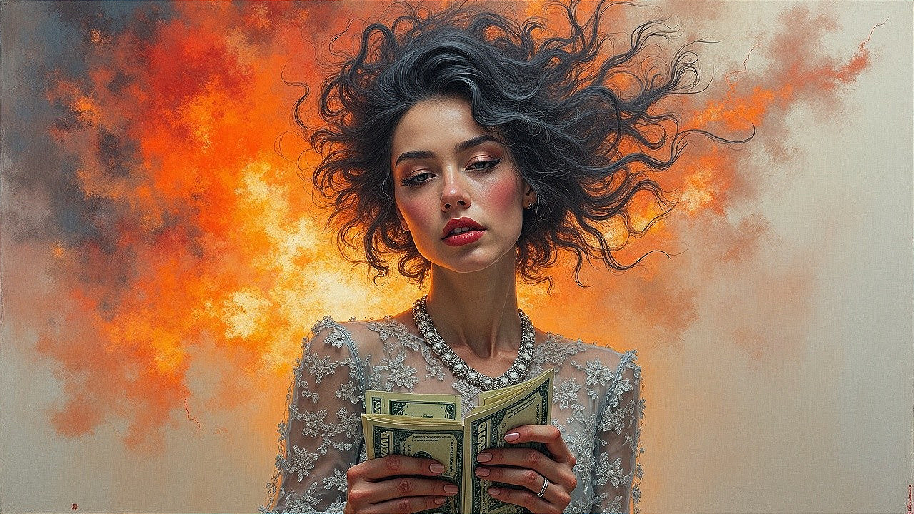 Portrait of a Confident Young Woman with Dramatic Hair