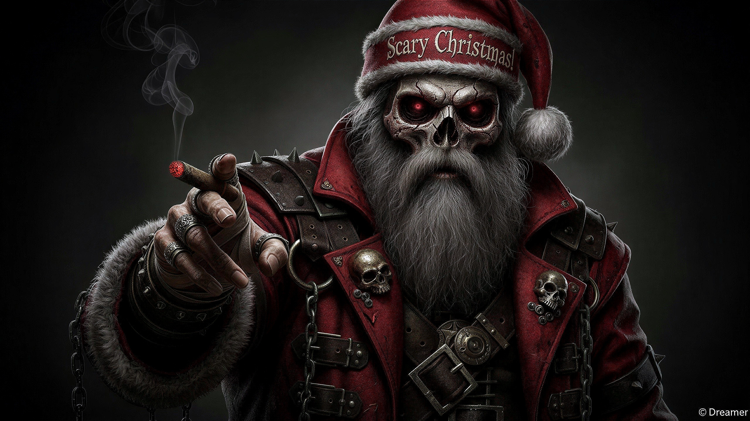 Gothic Dark Interpretation of Santa Claus Character