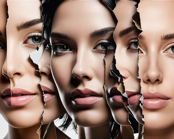 Layered Female Faces with Diverse Expressions and Tones