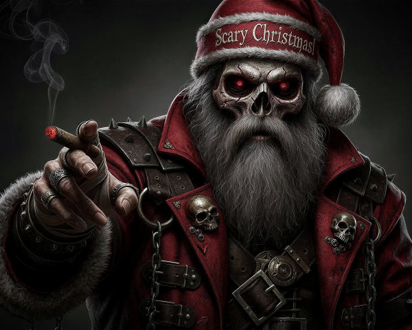 Gothic Dark Interpretation of Santa Claus Character