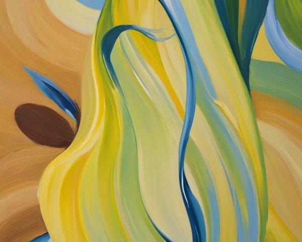 Close-up of a painter's brush creating a blue streak