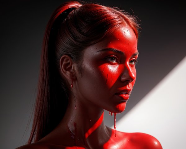 Portrait of Young Woman with Dramatic Lighting Effects