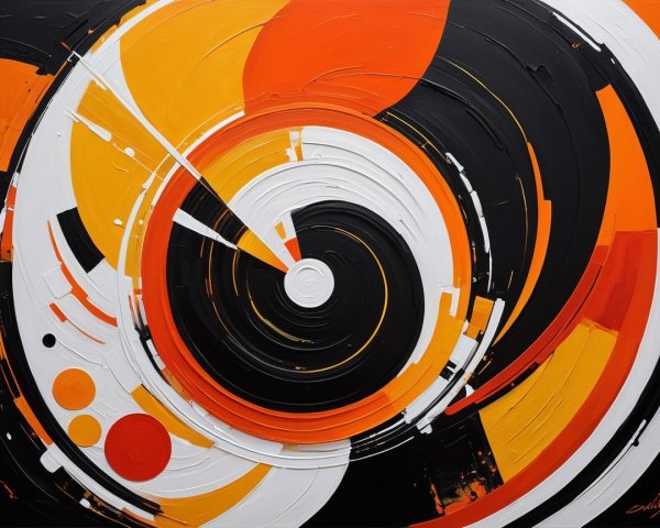 Vibrant Abstract Artwork with Dynamic Swirling Patterns