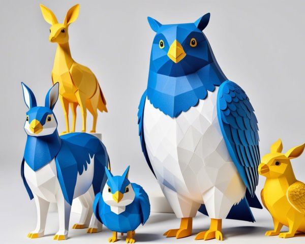 Geometric Papercraft Origami Animals Collection