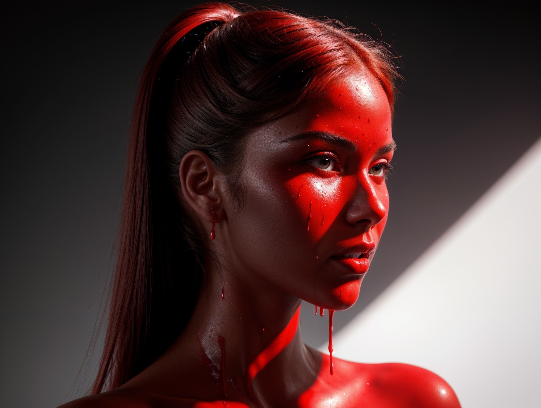 Portrait of Young Woman with Dramatic Lighting Effects