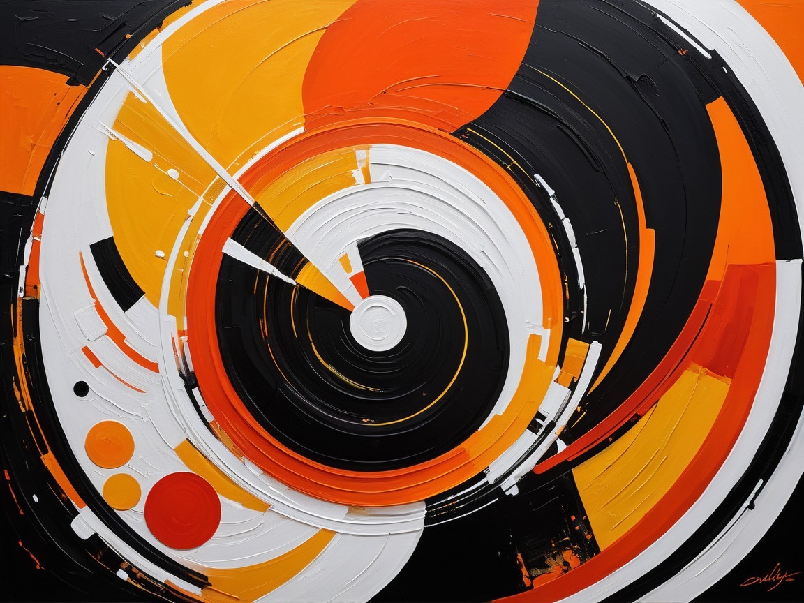 Vibrant Abstract Artwork with Dynamic Swirling Patterns