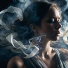 Serene portrait of a woman in a dreamlike setting