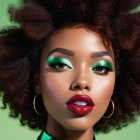 Vibrant Portrait of a Woman with Bold Makeup