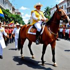 Parade Scene with Man on Horse and Attendees