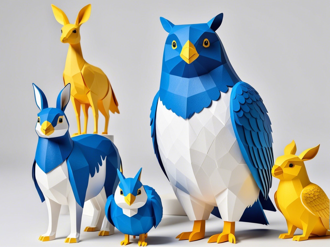 Geometric Papercraft Origami Animals Collection