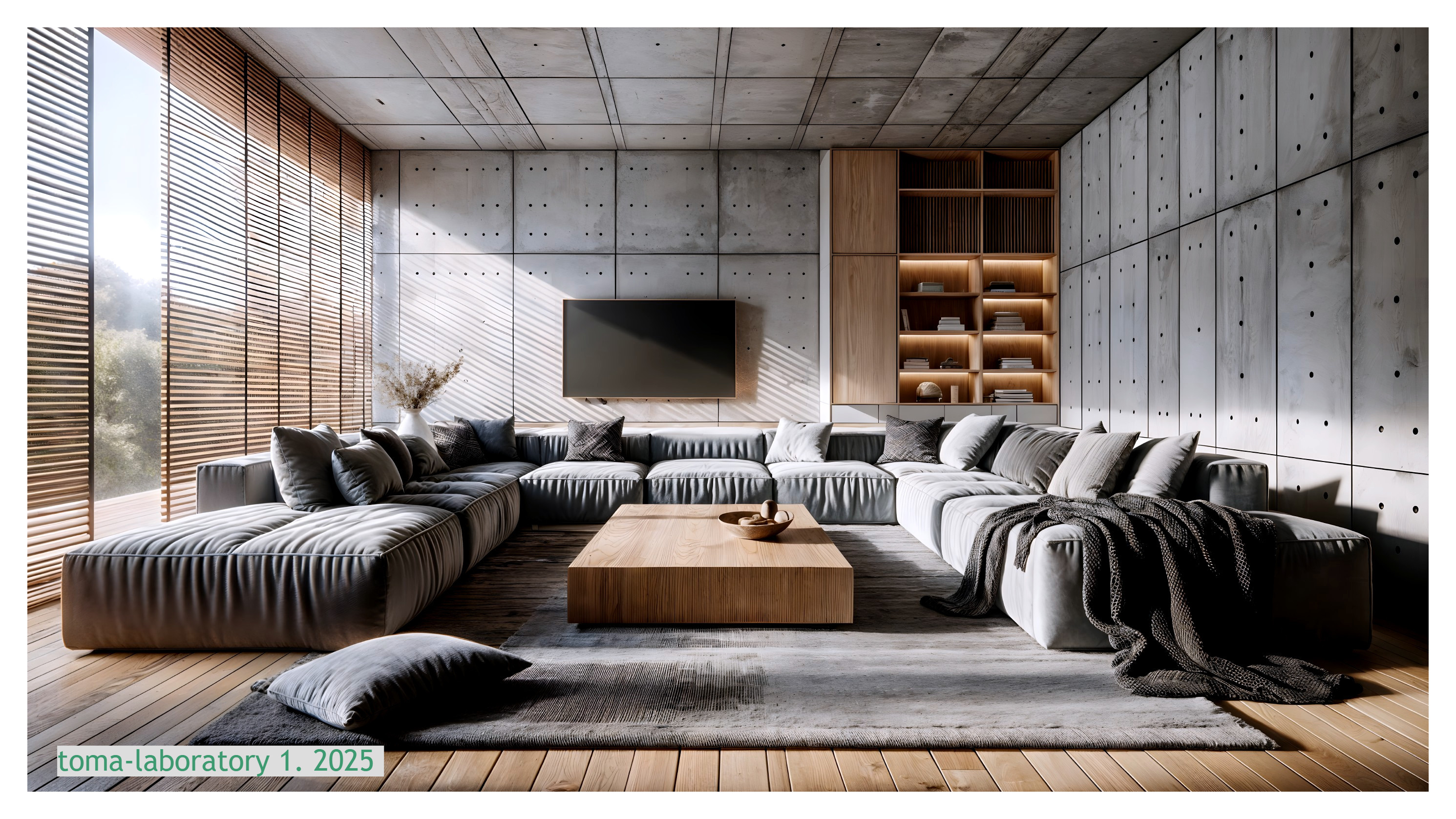 Modern Living Room with Circular Sofa Arrangement