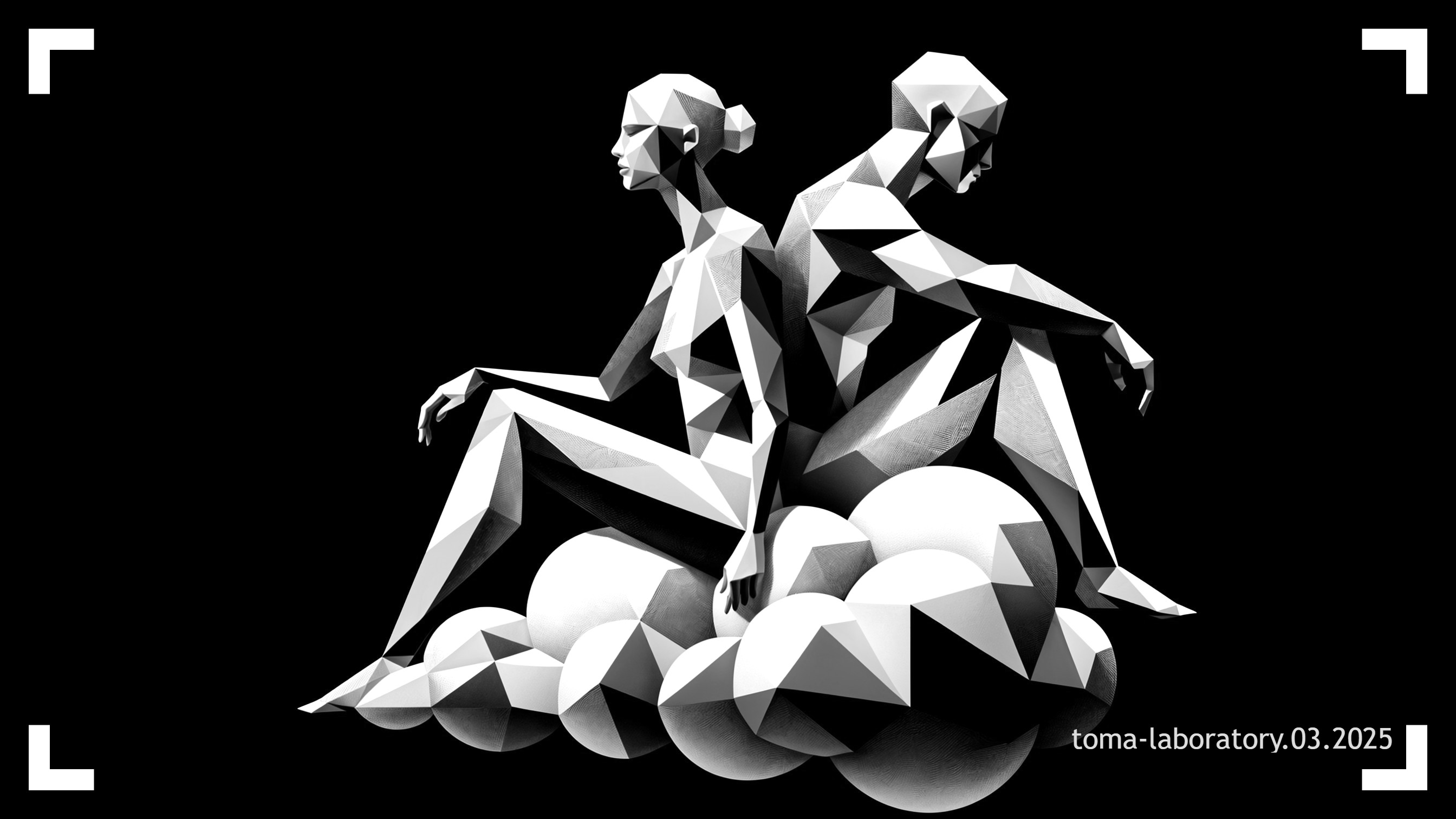 Abstract Human Figures on Geometric Shapes in Art