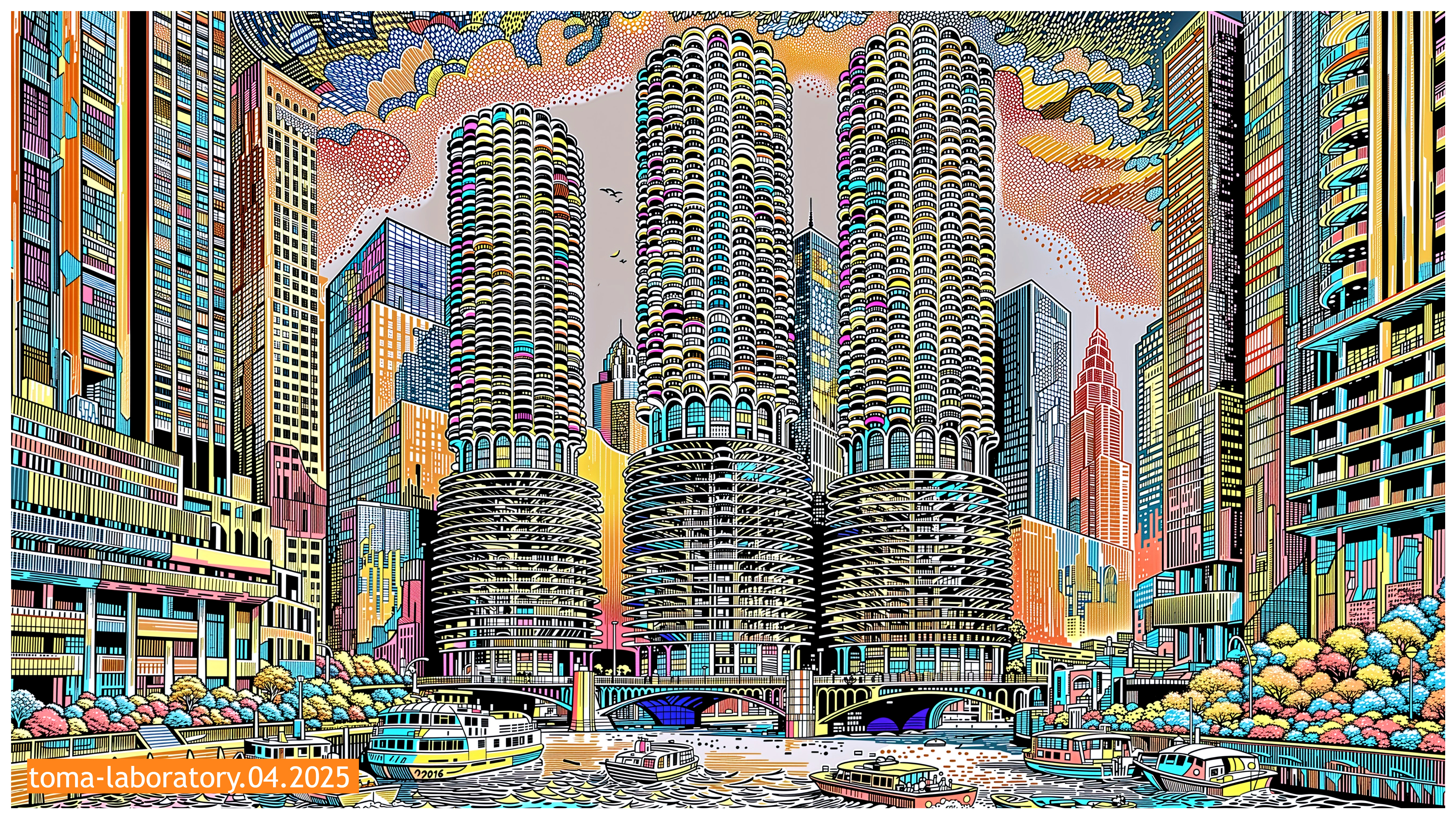 Vibrant Urban Architecture with Iconic High-Rise Buildings