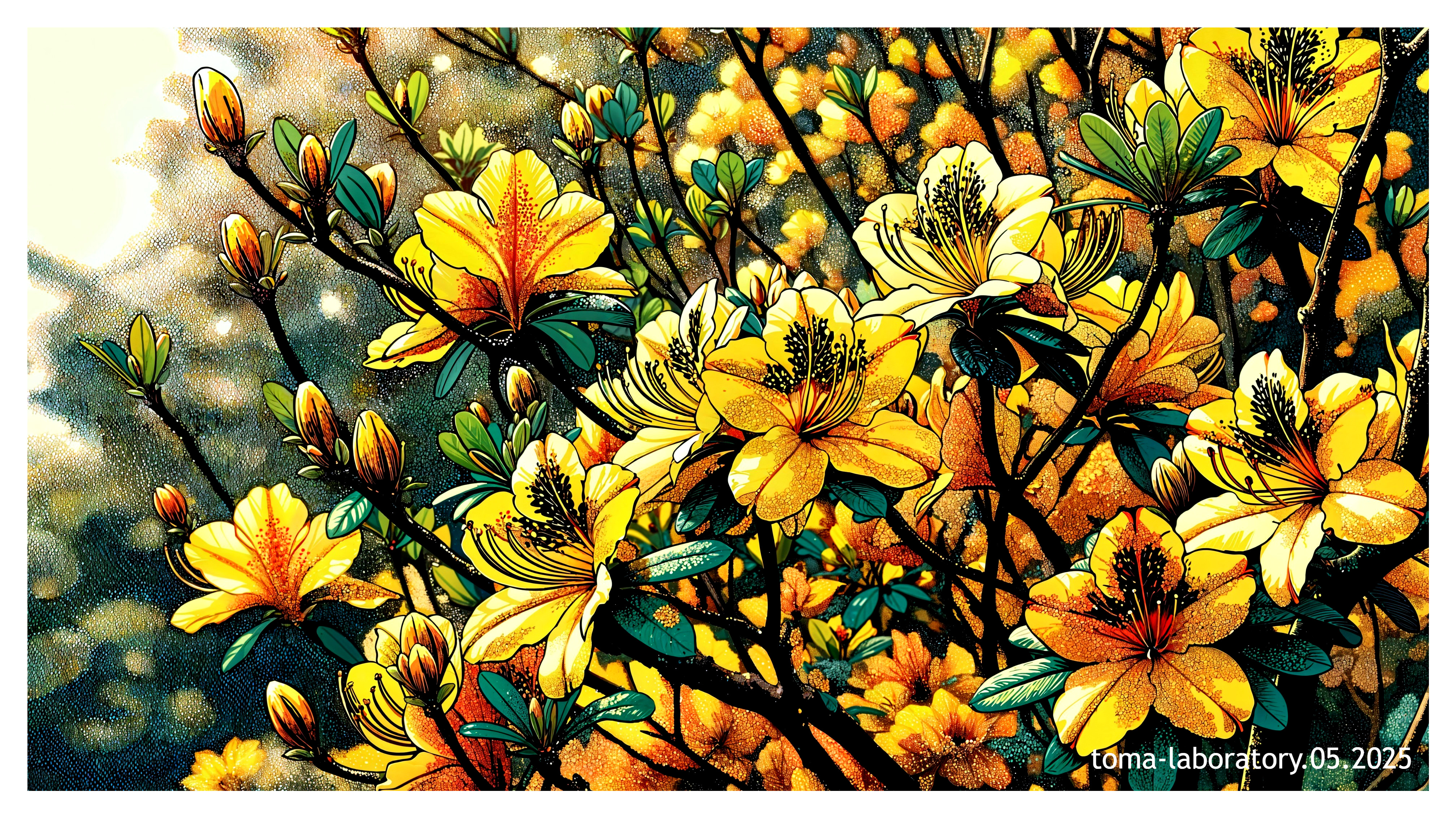 Vibrant Yellow Flowers with Blurred Background Detail