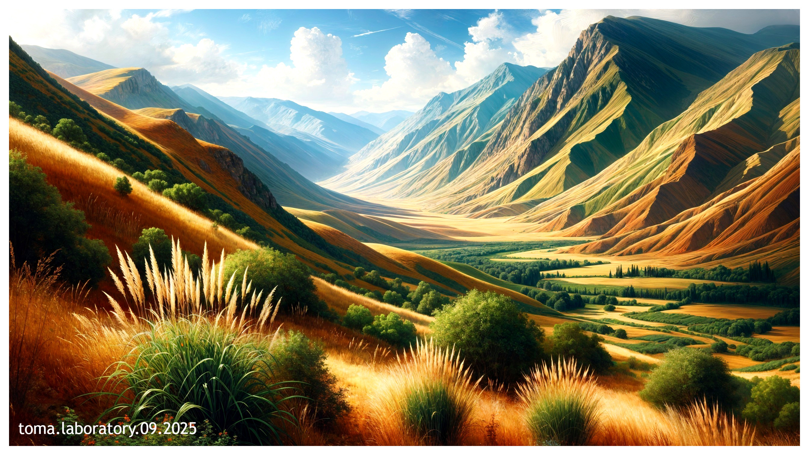Vast Valley Landscape with Majestic Mountains and Sunlight