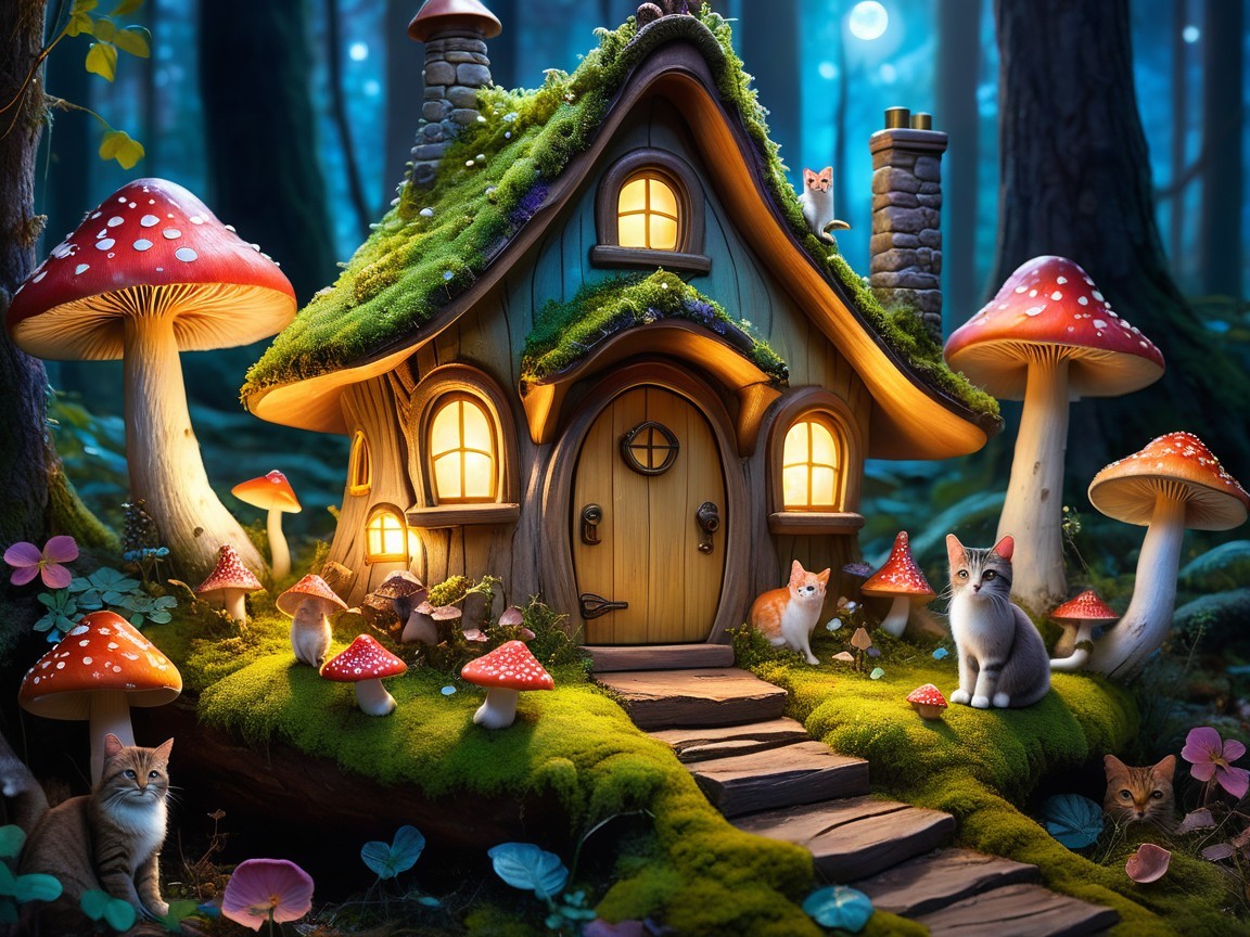 Fairy-Tale Cottage in a Lush Forest Setting