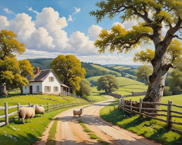 Charming Cottage in Idyllic Countryside Landscape
