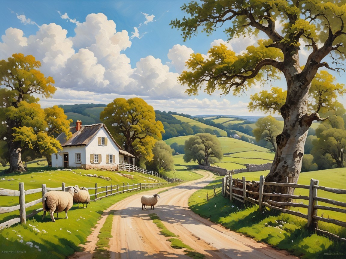 Charming Cottage in Idyllic Countryside Landscape