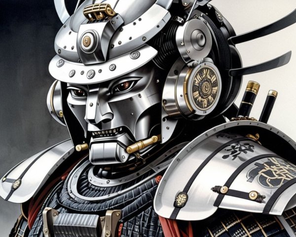 Futuristic Samurai Armor with Advanced Technology