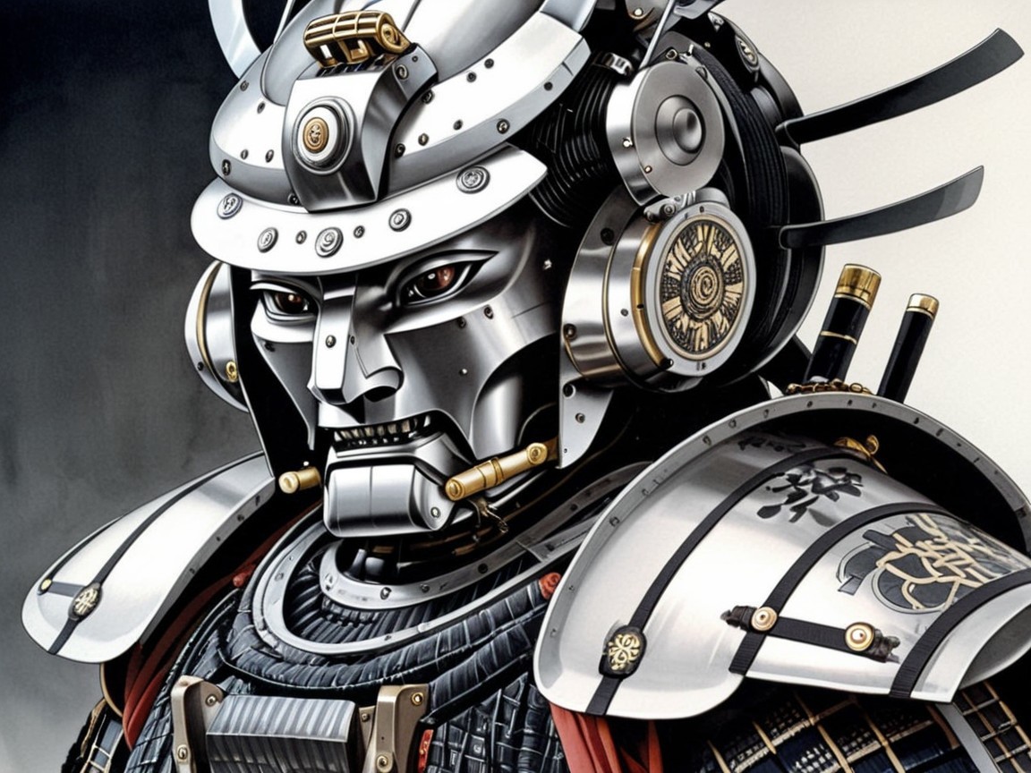 Futuristic Samurai Armor with Advanced Technology